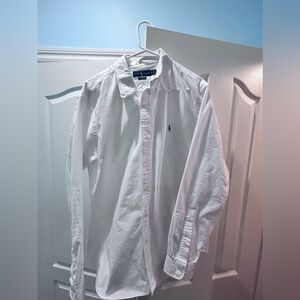 Men Size XL Ralph Lauren Oxford Shirt Cotton white
